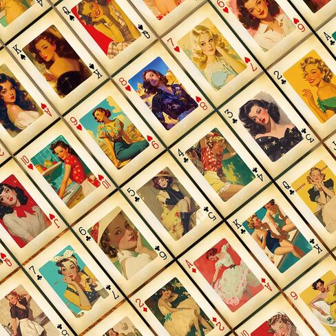 Poker Cards, Retro Style Playing Cards, 54 Non Repeating Exquisite Illustrations, Double-Sided Anti Slip Pattern Design, Suitable for Family Card Board Games and Poker Card Collections. in Saudi Arabia