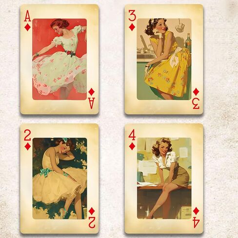 Poker Cards, Retro Style Playing Cards, 54 Non Repeating Exquisite Illustrations, Double-Sided Anti Slip Pattern Design, Suitable for Family Card Board Games and Poker Card Collections. in Saudi Arabia