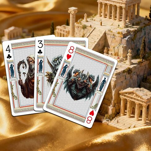 Epic Mythology Element Style Playing Cards, 54 Different Illustrations, Ultra-HD Patterns, Dual-Sided Non-Slip Texture Design in Kuwait