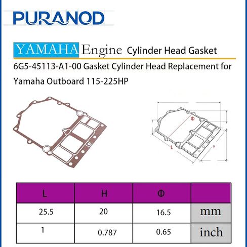 6G5-45113-A1-00 Gasket Cylinder Head Replacement for Yamaha Outboard 115-225HP in Saudi Arabia