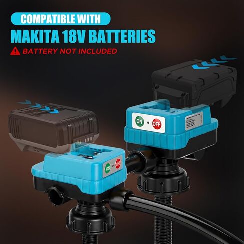 4.5 GPM Cordless Fuel Transfer Pump with 51'' PVC hose, Compatible with Makita 18V Batteries, 4 adapters & multi-adapter, Portable Gas can pump for Lawn Mowers, Cars (Bare Tool) in Saudi Arabia