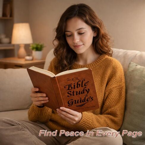 دليل دراسة الكتاب المقدس مكون من 66 صفحة ومجلة تعبدية - كتاب عمل مسيحي مع ملخصات الكتاب المقدس وتأملات يومية، غطاء من جلد البولي يوريثان، دفتر ملاحظات للنمو الروحي مناسب للمبتدئين، بني in Kuwait