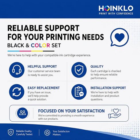 خراطيش حبر HOINKLO LC501XL لطابعة Brother متوافقة مع خراطيش حبر Brother LC501XL LC501 مع طابعة MFC-J1360DW MFC-J1260W MFC-J1410DW (أسود سماوي أرجواني أصفر، 4 عبوات) in Kuwait