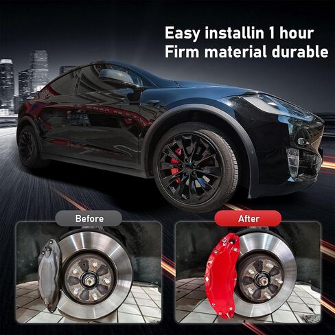 caliper covers set of 4 Compatible with modle S and model X Accessories with 2018 2019 2020 2021 2022 in Saudi Arabia
