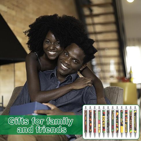 48 Pcs Juneteenth Day Pens Bulk Americans Independence 1865 Theme Black Ink Ballpoint Pens Black Freedom Day African Print Gel Ink for African Afro American Juneteenth Holiday Party Supplies in Saudi Arabia