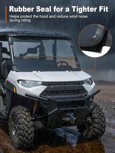 2-in-1 Convertible Front Windshield Compatible with Polaris Ranger 1000/ XP 1000/ Crew 1000 2017-2025 Scratch Resistant Hard-coated PC, Half Tinted Window Protects Against Wind, Snow, Rain in Saudi Arabia