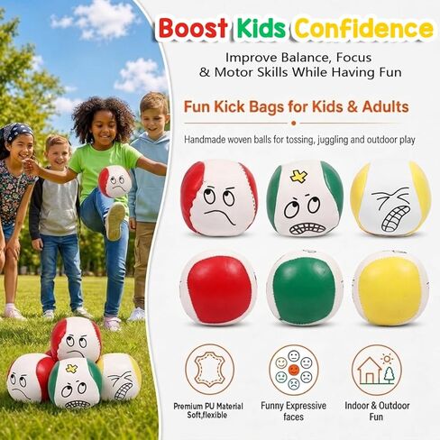 AICase Hacky Soccer Sack Dirtbag Hackys Footbag Sacks - أكياس قدم قطيفة ناعمة للبالغين، أكياس كرات، كرات شعوذة - تصميم رياضي نابض بالحياة للعب الداخلي والخارجي، والتدريب على التنسيق_4 in Kuwait