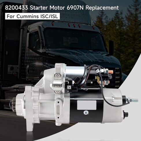 8200433 12V 7.5KW Starter Motor for Cummins ISC/ISL/6CT/C8 for MaxxForce, for Paccar for Volvo D16, VED12 Engines, for Freightliner for Kenworth for Peterbilt for Mack, Overload Protection, 39MT, 12T in Kuwait