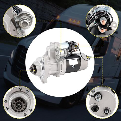 8200433 12V 7.5KW Starter Motor for Cummins ISC/ISL/6CT/C8 for MaxxForce, for Paccar for Volvo D16, VED12 Engines, for Freightliner for Kenworth for Peterbilt for Mack, Overload Protection, 39MT, 12T in Kuwait