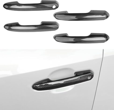 غطاء مقبض باب السيارة لسيارة Toyota RAV4 2020-2025، 4 قطع واقي مقبض الباب لهايلاندر 2022-2025 ويلدلاندر 2020-2025 كراون 2021-2025 (ألياف الكربون) in Kuwait