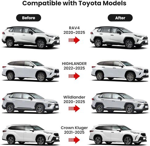 غطاء مقبض باب السيارة لسيارة Toyota RAV4 2020-2025، 4 قطع واقي مقبض الباب لهايلاندر 2022-2025 ويلدلاندر 2020-2025 كراون 2021-2025 (ألياف الكربون) in Kuwait