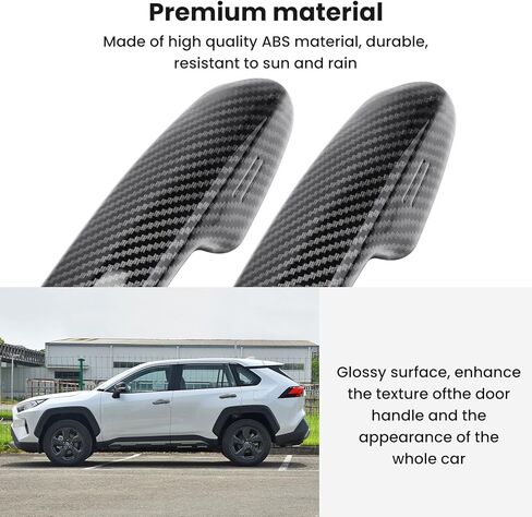 غطاء مقبض باب السيارة لسيارة Toyota RAV4 2020-2025، 4 قطع واقي مقبض الباب لهايلاندر 2022-2025 ويلدلاندر 2020-2025 كراون 2021-2025 (ألياف الكربون) in Kuwait