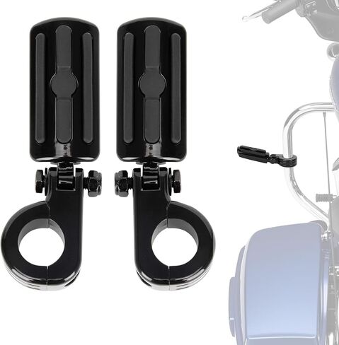 PSLER Motorcycle Highway Pegs-1.25" Motorcycle Highway Crash Bar Foot Pegs Universal for Bike With 1-1/4" Engine Guard Black3 in Kuwait