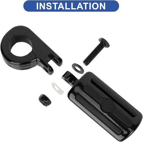 PSLER Motorcycle Highway Pegs-1.25" Motorcycle Highway Crash Bar Foot Pegs Universal for Bike With 1-1/4" Engine Guard Black3 in Kuwait