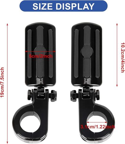 PSLER Motorcycle Highway Pegs-1.25" Motorcycle Highway Crash Bar Foot Pegs Universal for Bike With 1-1/4" Engine Guard Black3 in Kuwait