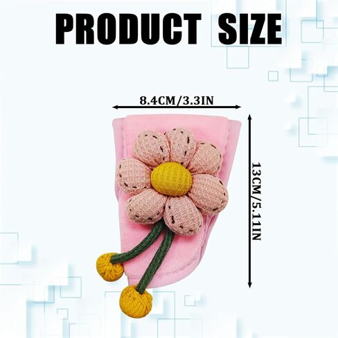 Pink Knitted Flowers Car Gear Shift Knob Cover, Universal Vehicle Manual Automatic Gear Shift Decor, Cute Automotive Interior Shifter Stick Protector Accessories for Car SUV Truck in Saudi Arabia