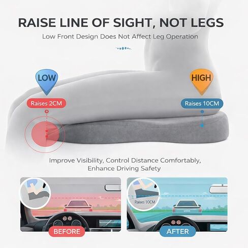 Heightening Car Seat Cushion for Subaru Outback 1995–2025, Memory Foam for Short People Driving Lower Back Fatigue Relief Trucks Cars Suvs Office Chairs in Saudi Arabia