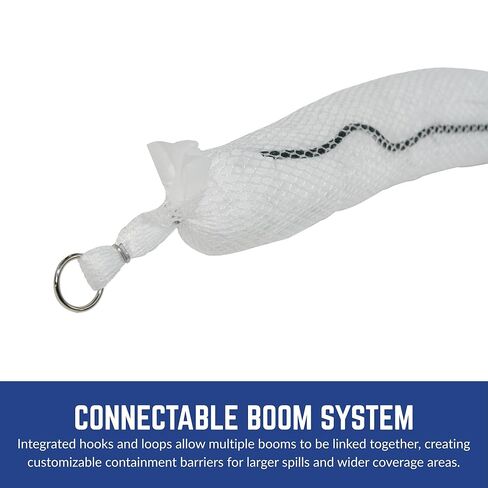 ESP 4WBOOM510 Poly-Cellulose Oil Only Super Absorbent Boom, 26 Gallon Absorbency, 5" Diameter x 10' Length, White (Case of 4) in Kuwait