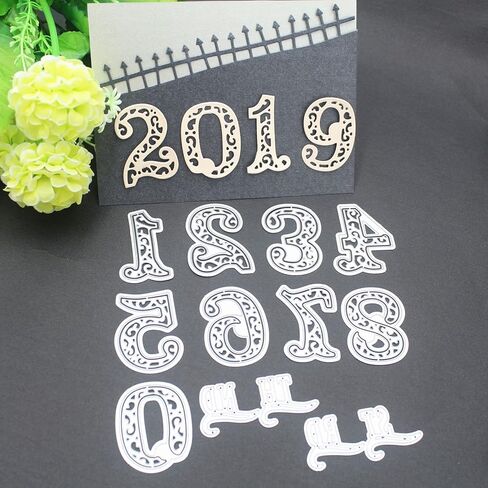 0-9 Numbers Metal Cutting Dies for Card Making, Number Die Cuts Embossing Stencil for DIY Scrapbooking, Craft Paper, Album Photo Decorations Tool in Kuwait