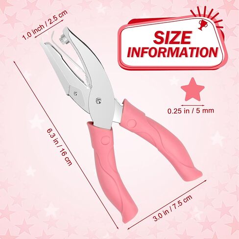 Star-Shape Handheld Hole Paper Punch, Pletpet Heart Hole Punch + Star Hole Punch 1/4 Inch Metal Single Hole Paper Punch, with Soft-Handled for Tags Clothing Ticket in Saudi Arabia