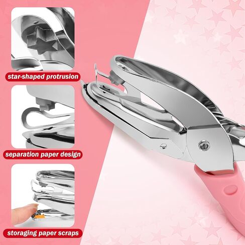 Star-Shape Handheld Hole Paper Punch, Pletpet Heart Hole Punch + Star Hole Punch 1/4 Inch Metal Single Hole Paper Punch, with Soft-Handled for Tags Clothing Ticket in Saudi Arabia