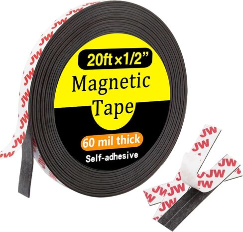 Magnetic Tape, 15 Feet × 1/2 Inch Magnet Tape with 3M Adhesive Backing, Magnetic Strip Ideal for Classroom Projects, Crafts, and Home Organization in Saudi Arabia