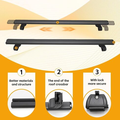 Heavy-Duty Aluminum Roof Rack Cross Bars for Buick Envision 2021-2025, Flush Rail Crossbars for Kayak, Bike, Ski & Cargo Box in Saudi Arabia