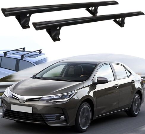 Aluminum Roof Rack Cross Bars Compatible with Toyota Corolla Sedan E170/E180 2013-2017 Anti Theft Crossbars Rooftop Storage Cargo Luggage Carrier Without Roof Rail 2PCS Black in Saudi Arabia