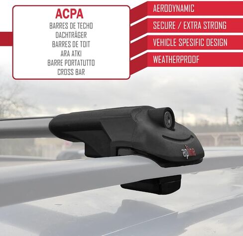 Compatible with Honda CR-V 1997-2001 ACE-1 Car Roof Rack Cross Bar Grey Aluminium 2 Bars in Saudi Arabia