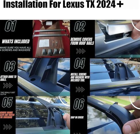 Crossbar Fits for Lexus TX 350 500h Hybrid 550h+ 2024 2025 2026 roof Rack crossbars Cargo Carrier Roof Rail Rack in Saudi Arabia