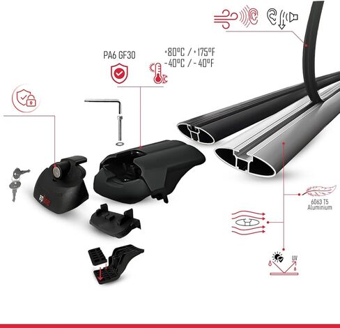 Compatible with Ford Bronco Sport (CX430) 2021-2026 ACE-1 Car Roof Rack Cross Bar Black Aluminium 2 Bars in Saudi Arabia