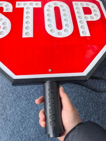 مجداف إيقاف LED مزدوج الجوانب مقاس 18 بوصة، لوحات معدنية، إشارة مرور عاكسة قابلة لإعادة الشحن، تحذير من طريق المرور، لافتة توقف بطيئة محمولة باليد، أوضاع إضاءة LED ثابتة/وامضة (إيقاف/إيقاف) in Kuwait