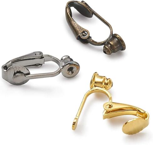 KISSITTY 36pcs/box 6 Colors Brass Stud to Clip on Earring Converter 19x6mm for Non-Pierced Ears in Kuwait