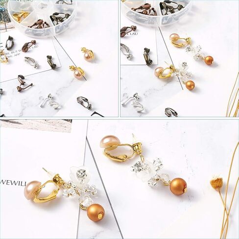 KISSITTY 36pcs/box 6 Colors Brass Stud to Clip on Earring Converter 19x6mm for Non-Pierced Ears in Kuwait