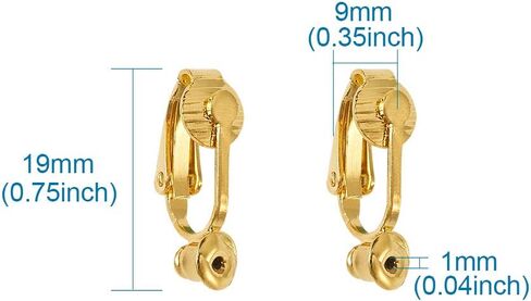 KISSITTY 36pcs/box 6 Colors Brass Stud to Clip on Earring Converter 19x6mm for Non-Pierced Ears in Kuwait