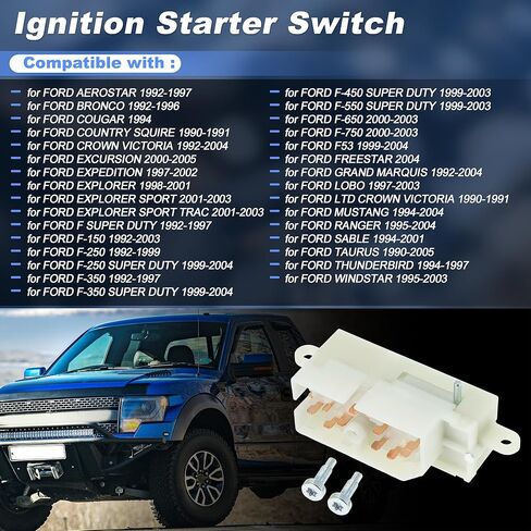 مفتاح الإشعال لسيارة Ford F-150 F-250 HD، F-350، F-350 F-450 F-550 Super Duty 1992-2004، مفتاح تشغيل الإشعال لسيارة Lincoln Navigator Town Car استبدال 924868/F2DZ11572A/F4DZ11572B in Kuwait