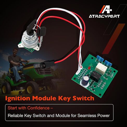 وحدة تبديل الإشعال AM136681 مع مفتاحين - متوافقة مع جرارات John Deere Garden 415 425 445 455 (الأرقام التسلسلية أقل من 070001) - يستبدل AM120819، AM115471، AM121130، AM118981 in Kuwait