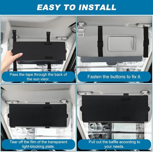 Car Visor Extender Sun Blocker, Sunvisor Extension with PC Lens and 2 Side Sunshade, Anti-Glare Sun Visor Extension for Safe Driving in Saudi Arabia