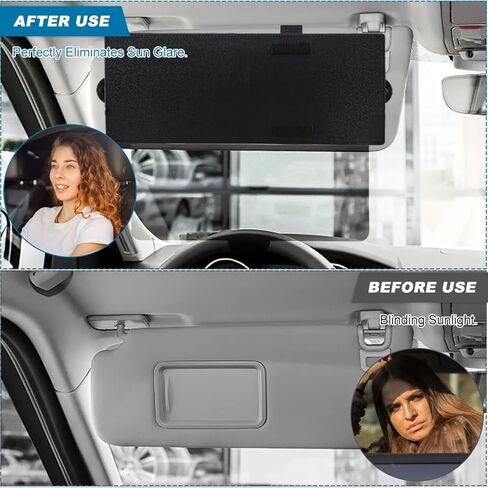 Car Visor Extender Sun Blocker, Sunvisor Extension with PC Lens and 2 Side Sunshade, Anti-Glare Sun Visor Extension for Safe Driving in Saudi Arabia