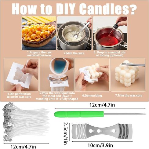 6Pcs Silicone Candle Molds Set for Candle Making, Moldes para Velas 3D Yarn Ball Bubble Rose Cake Baking Dessert Soy Wax Soap DIY Scented Candles Craft in Saudi Arabia