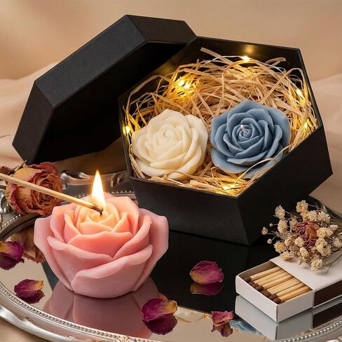 6Pcs Silicone Candle Molds Set for Candle Making, Moldes para Velas 3D Yarn Ball Bubble Rose Cake Baking Dessert Soy Wax Soap DIY Scented Candles Craft in Saudi Arabia