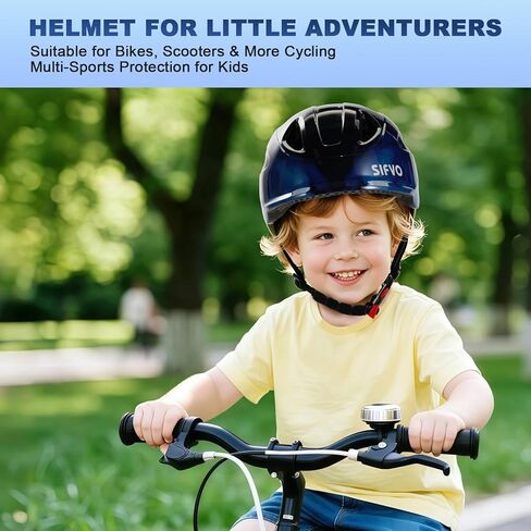 Kids Bike Helmet with LED Light, SIFVO Youth Toddler Boys Girls Helmets,2 Size Adjustable for Ages 3-5-10,Multi-Sport for Bicycle, Scooter, Skateboard,46-55cm in Saudi Arabia