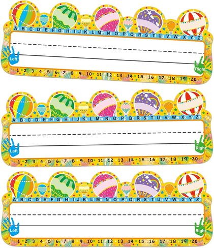 Pack of 50 Hot Air Balloon Style Nameplates for Student Desks Classroom Name Tags 3.4 x 9.5 inches in Saudi Arabia