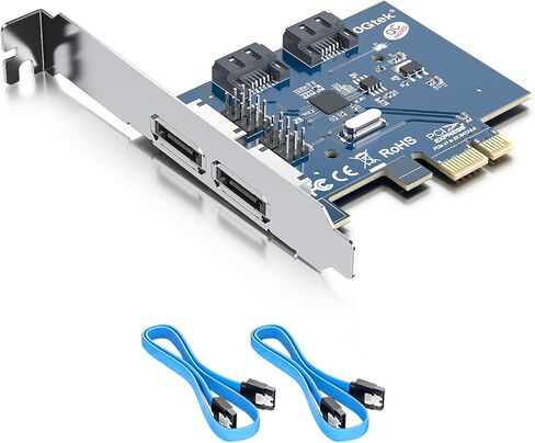 2 منفذ eSATA3.0 أو 2 منفذ SATA3.0 بطاقة تحكم غير Raid، X1، مع 2 كابل SATA، يدعم SSD وHDD in Saudi Arabia