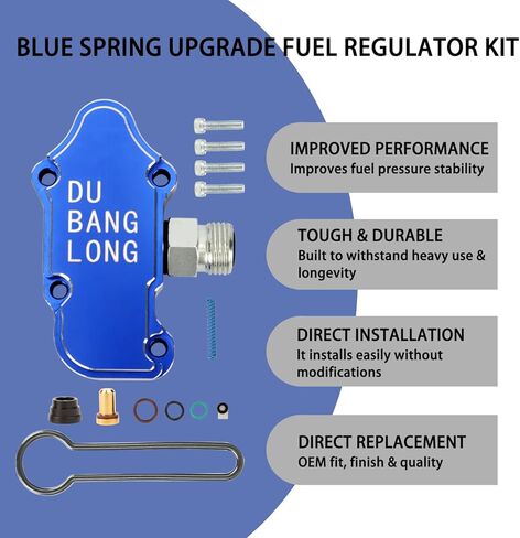 6.0 Blue Spring Fuel Regulator Kit – Billet Housing Replacement for 2003-2007 Ford, Quick Install Upgrade, Replaces 3C3Z-9T517-AG Fuel Pressure Regulator in Saudi Arabia