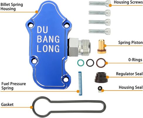 6.0 Blue Spring Fuel Regulator Kit – Billet Housing Replacement for 2003-2007 Ford, Quick Install Upgrade, Replaces 3C3Z-9T517-AG Fuel Pressure Regulator in Saudi Arabia