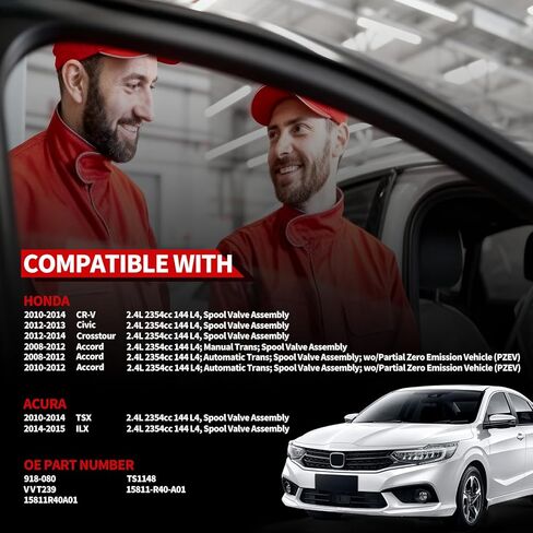 918-080 15811-R40-A0115810-RAA-A03 2.4L L4 التحكم في الزيت المتغير توقيت الصمام VVT صمام الملف اللولبي لـ 2008-2015 Honda Crosstour CR-V Accord Civic لـ Acura TSX ILX استبدال 15811R40A01 in Kuwait
