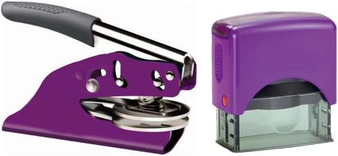 Hubco Premium Purple Notary Seal Embosser and Hubco Purple S-844 Self Inking Notary Stamp - Pennsylvania in Kuwait