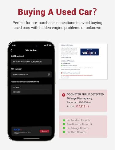 Rocco Pro OBD2 Scanner Bluetooth for iPhone & Android, No Subscription, Full System Car Diagnose with AI Repair Guide, ABS/SRS/Transmission Code Reader, Used Car Inspector, Vehicles 1996+ in Saudi Arabia