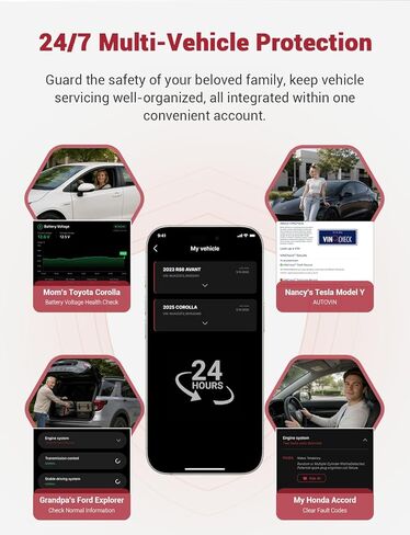 Rocco Pro OBD2 Scanner Bluetooth for iPhone & Android, No Subscription, Full System Car Diagnose with AI Repair Guide, ABS/SRS/Transmission Code Reader, Used Car Inspector, Vehicles 1996+ in Saudi Arabia